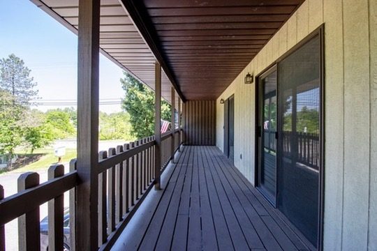 Covered private balcony