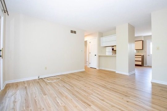 Living room with wood-look floors