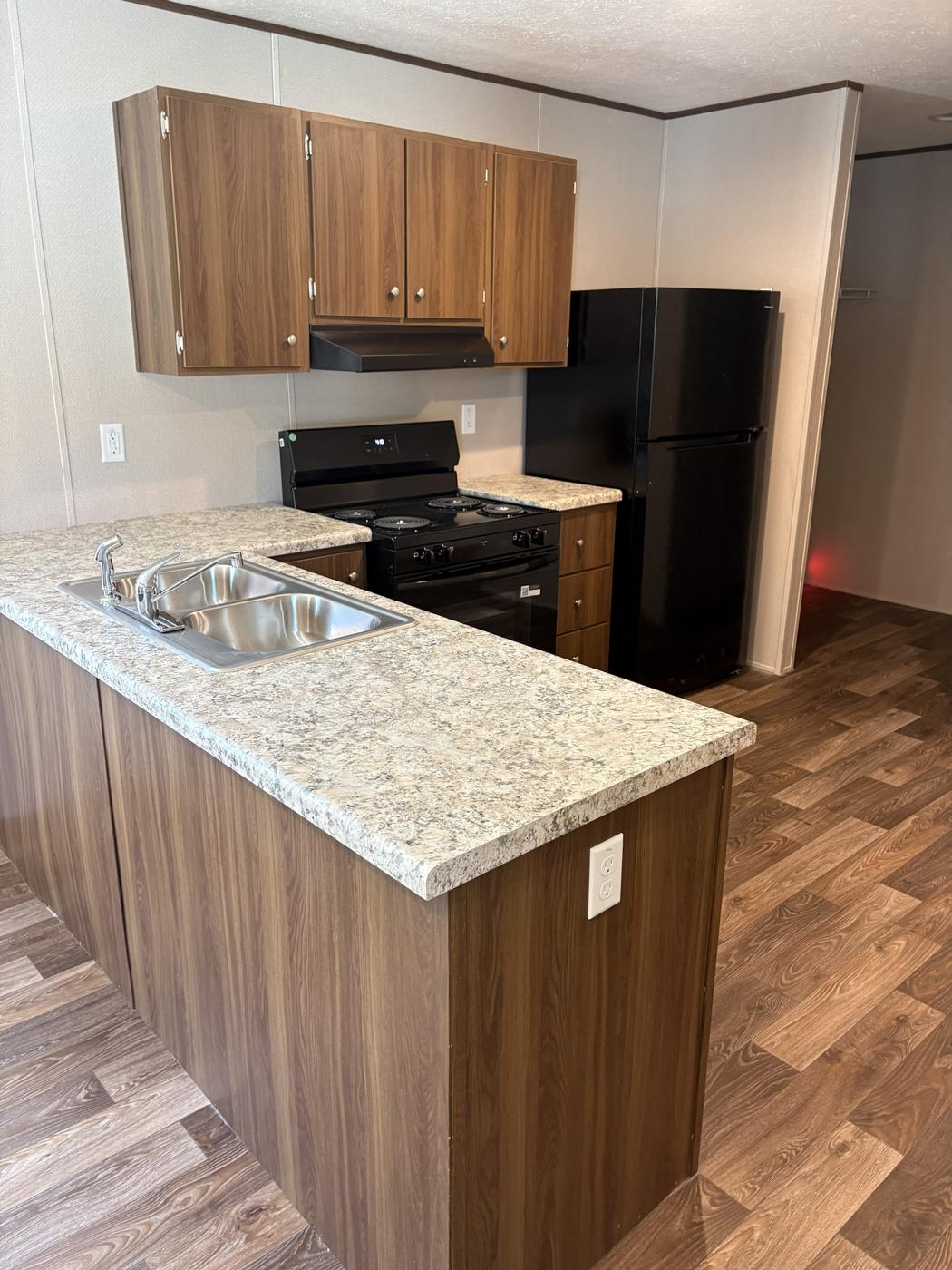 Kitchen island with double sink
